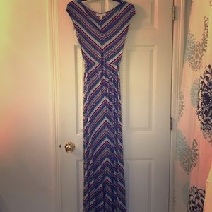 Blue maternity maxi dress